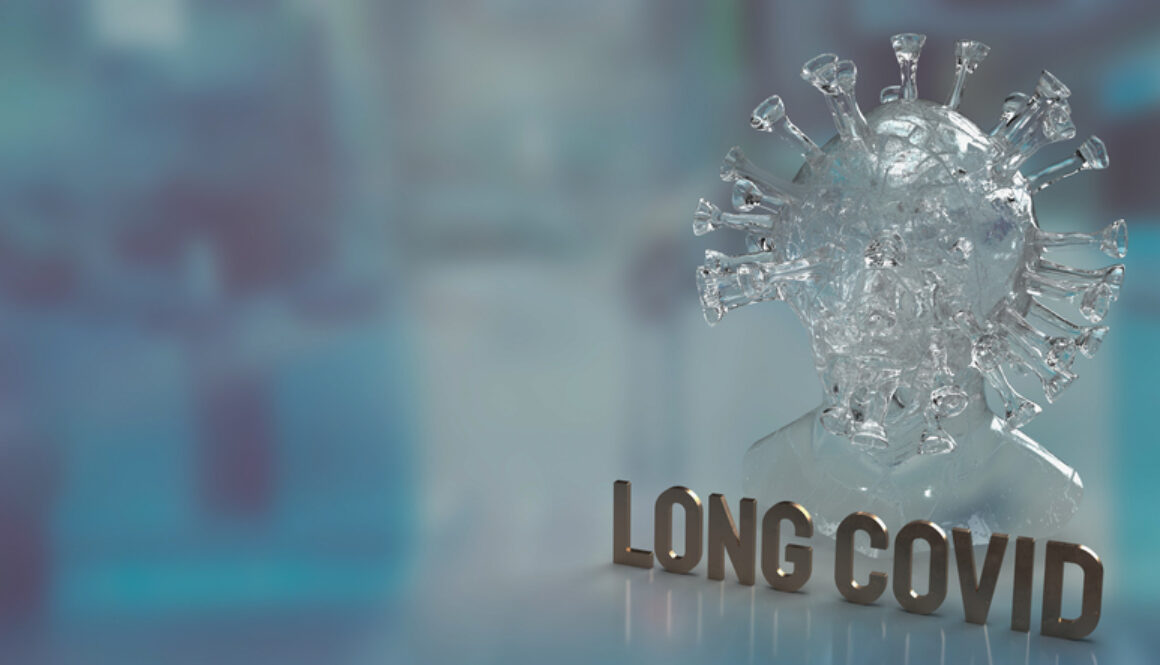 clear virus and word long covid for medical or sci concept 3d rendering Long Covid