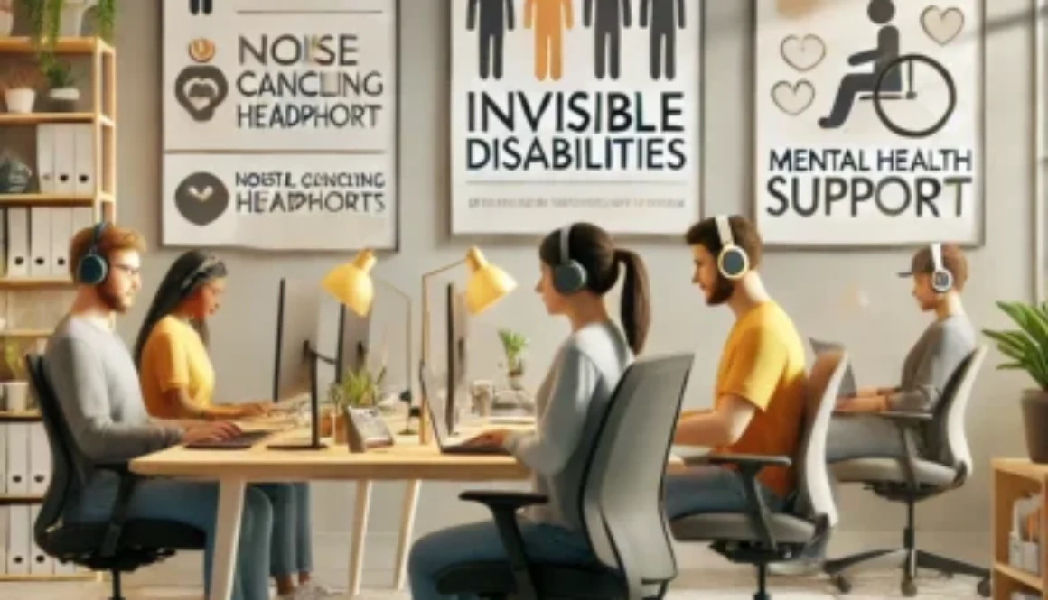 DALL·E 2024-10-29 11.01.21 - A calm and inclusive workspace designed to support individuals with invisible disabilities, featuring a diverse group of employees working comfortably DALL·E 2024-10-29 11.01.21 - A calm and inclusive workspace designed to support individuals with invisible disabilities, featuring a diverse group of employees working comfortably